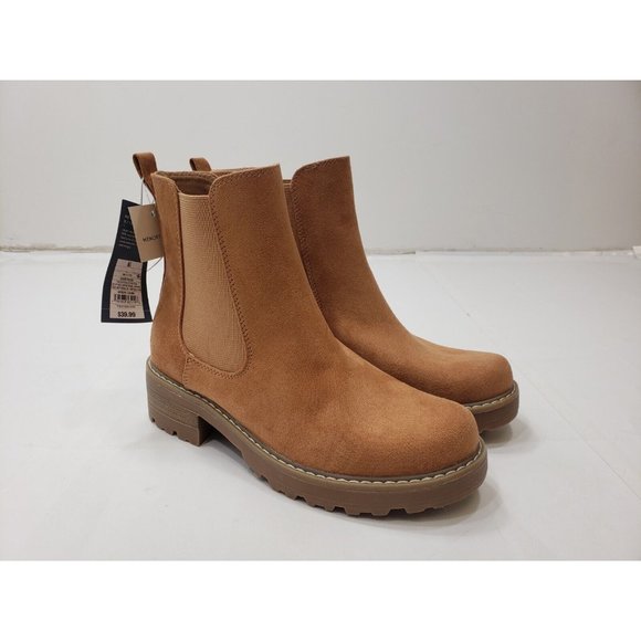 Universal Thread Celina Womens Chelsea Boots Slip On Faux Suede Cognac Brown 6.5 - Picture 1 of 7